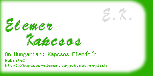 elemer kapcsos business card